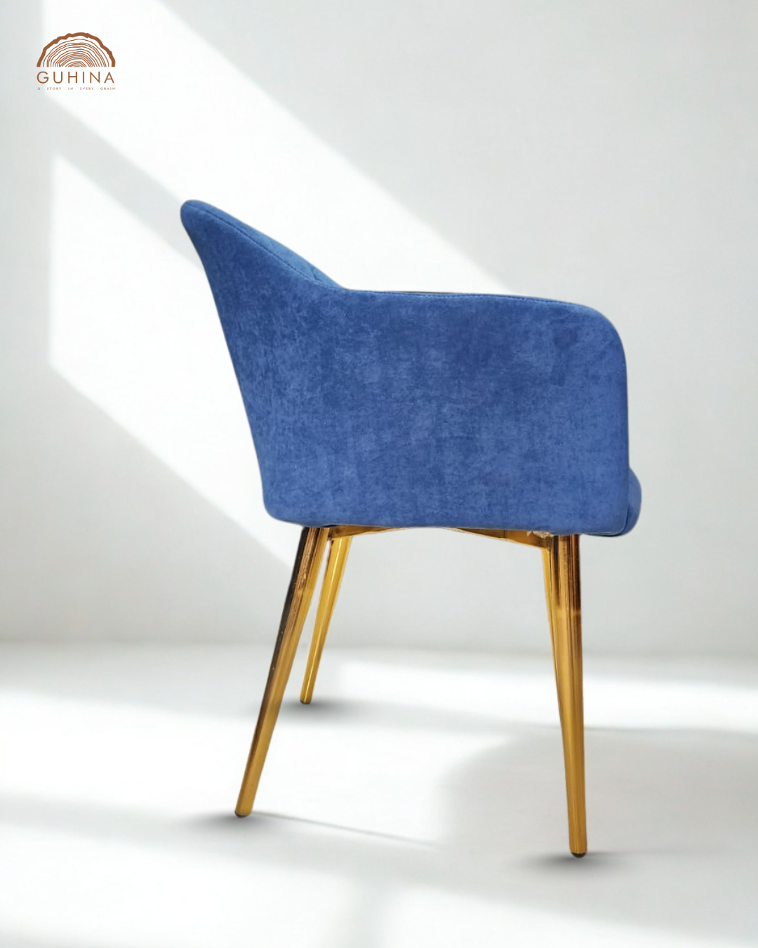 Blue Velvet Upholstered Dining Chair