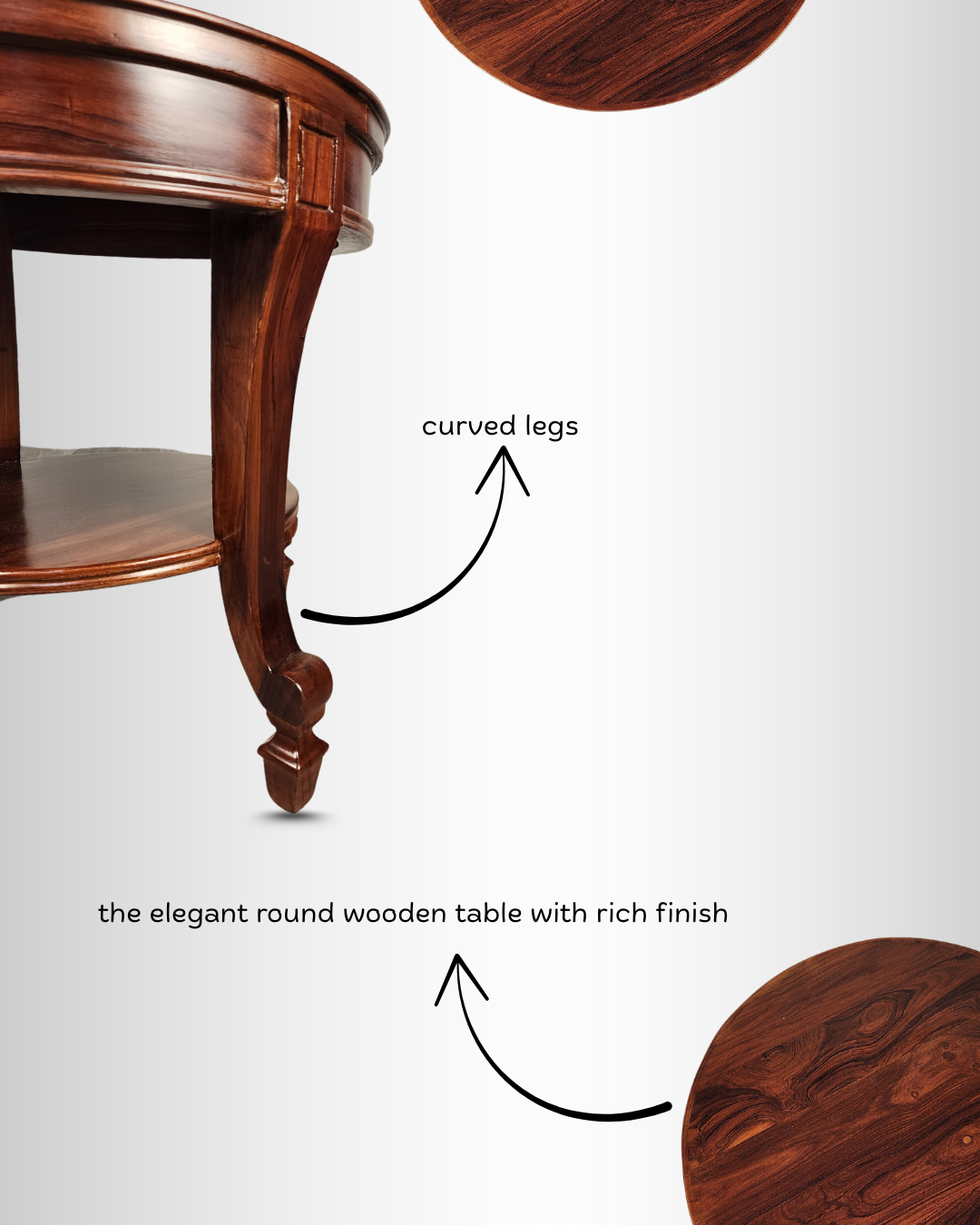 Teak Wood Round Side Table