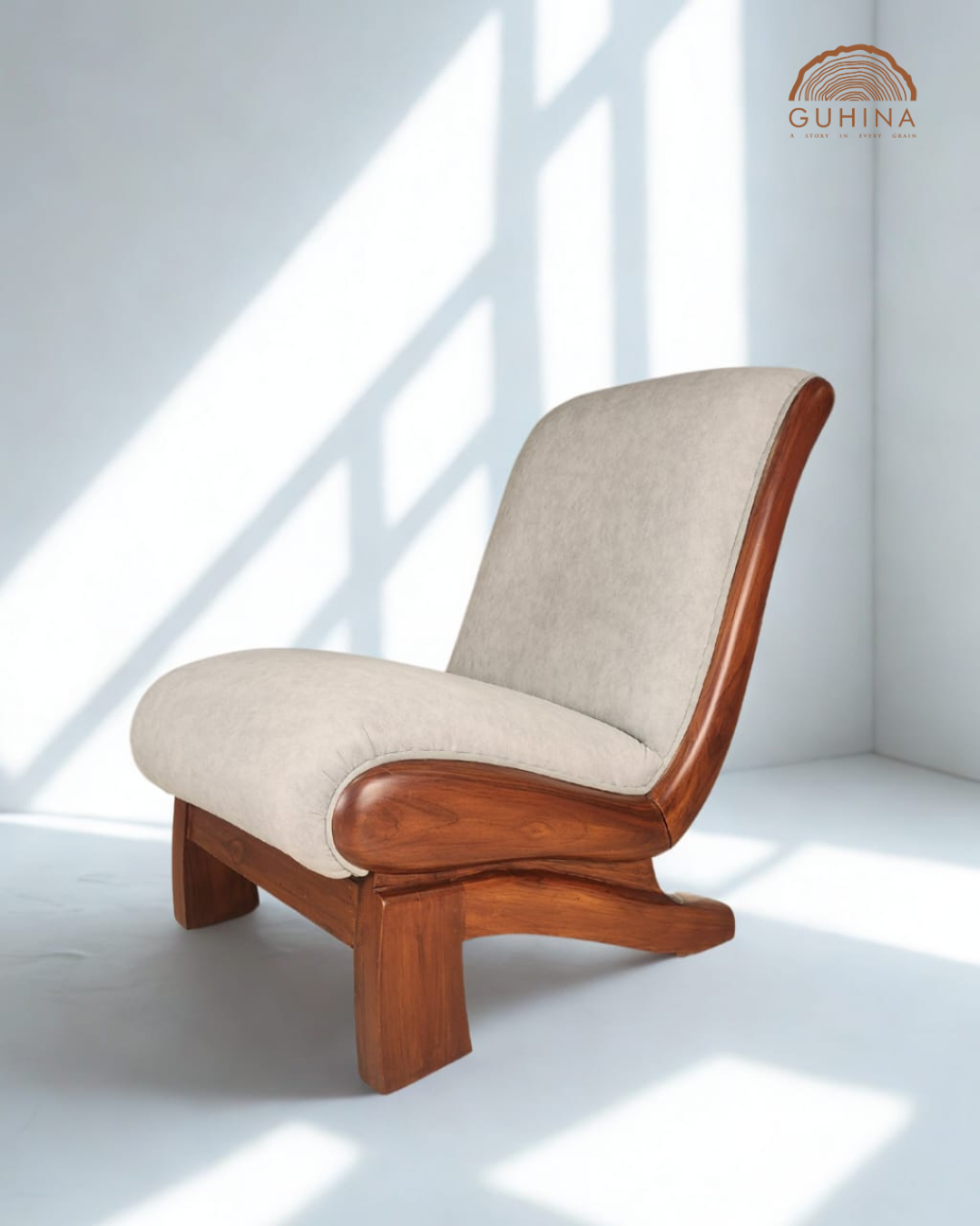 Wooden Lounge Chair with Cushion