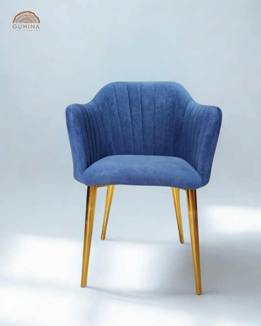 Blue Velvet Upholstered Dining Chair