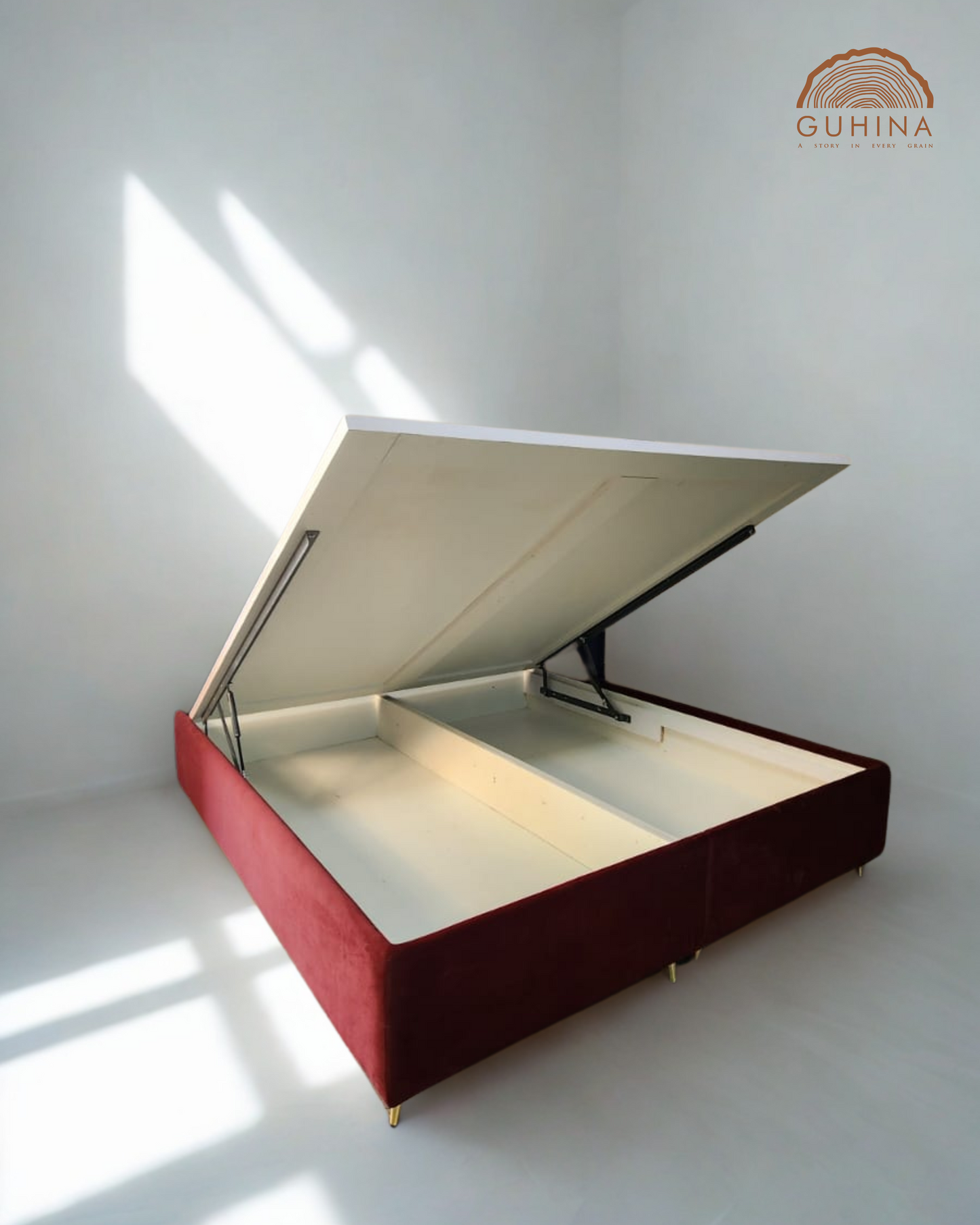 Hydraulic Storage Wooden Cot,