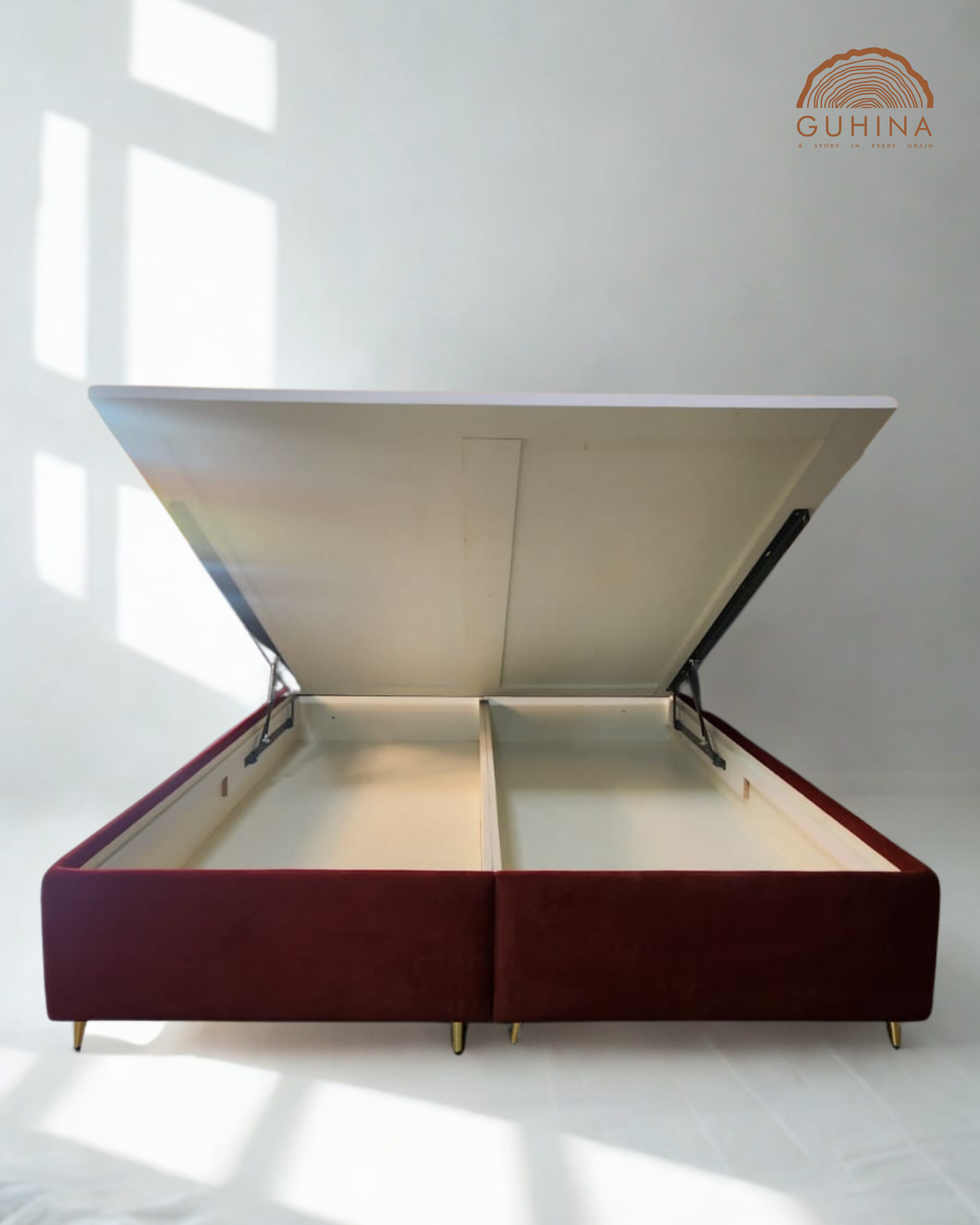 Hydraulic Storage Wooden Cot,
