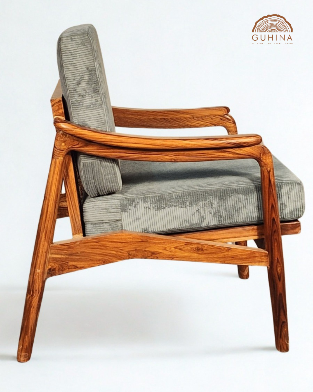 Armchair with Grey Cushion