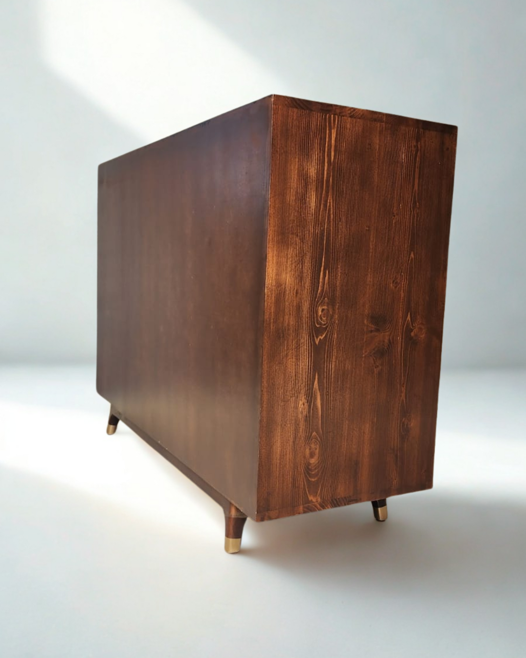 Solid Wood Storage Cabinet with Drawers &amp; Cane Doors