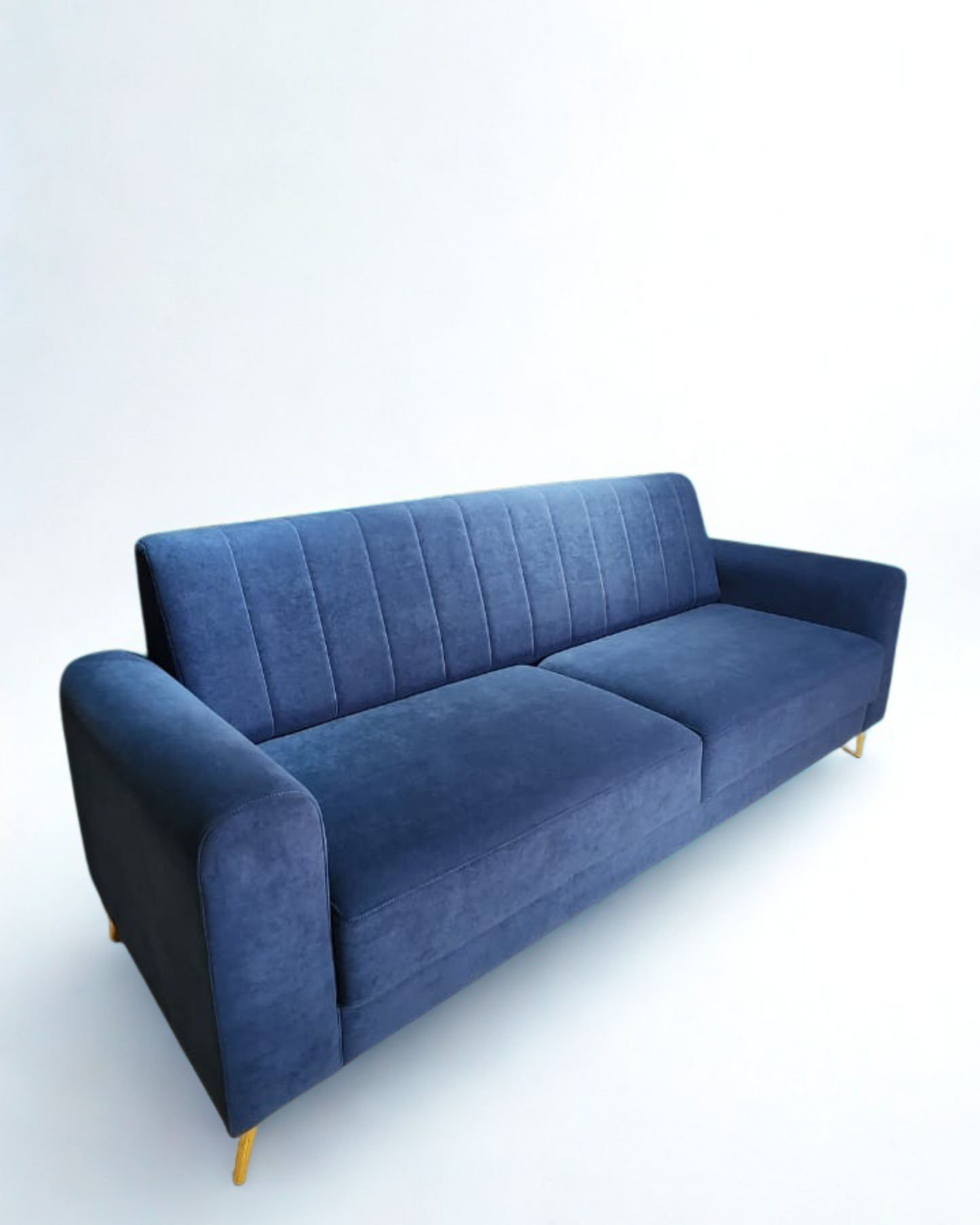 Modern 3-Seater Blue Sofa