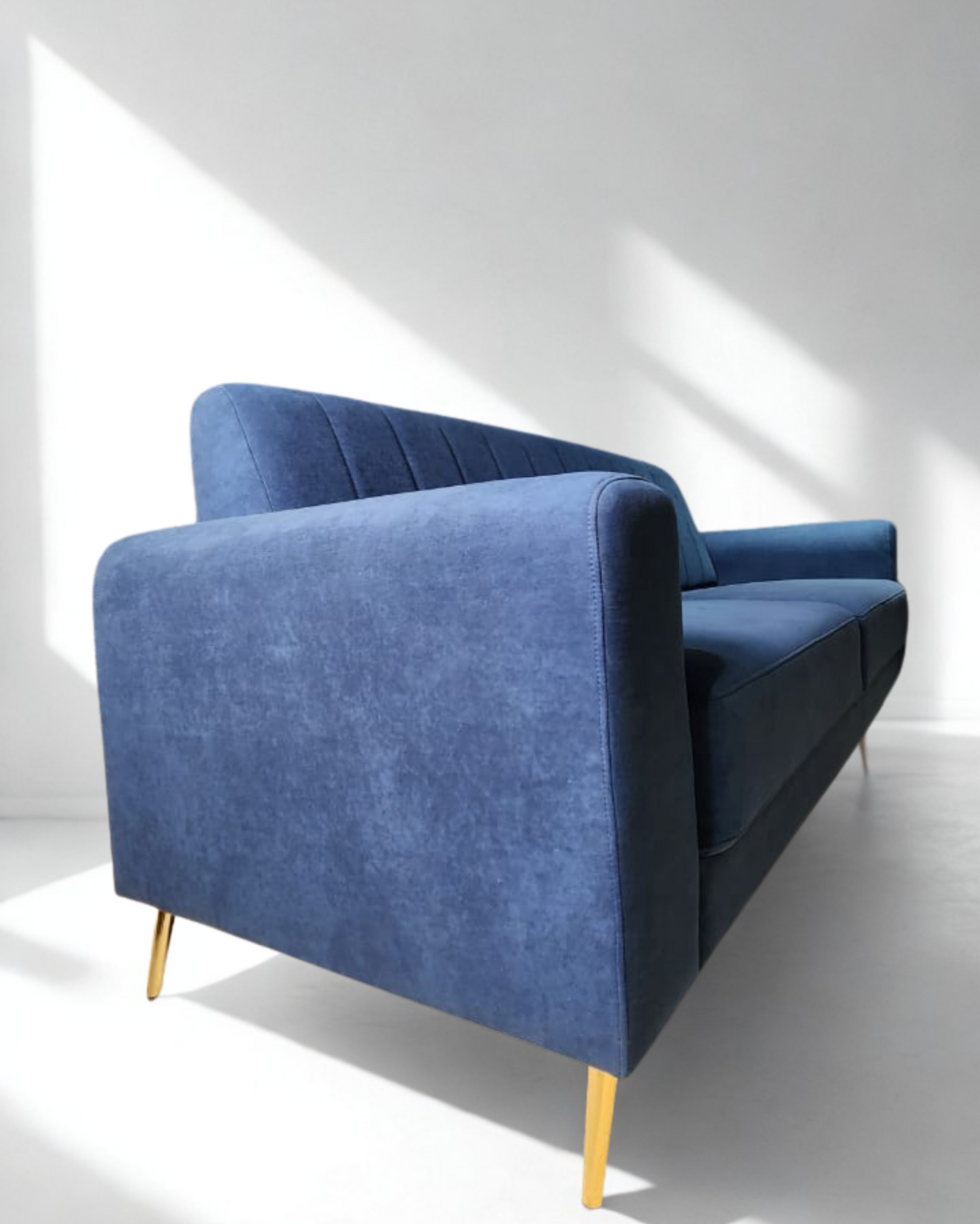 Modern 3-Seater Blue Sofa
