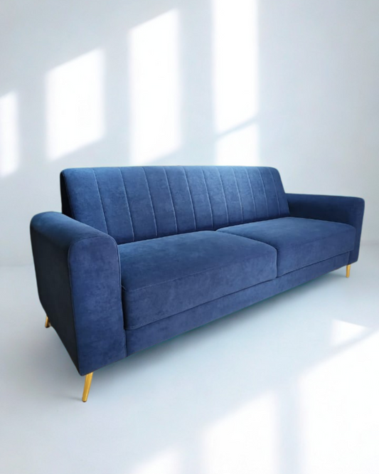 Modern 3-Seater Blue Sofa