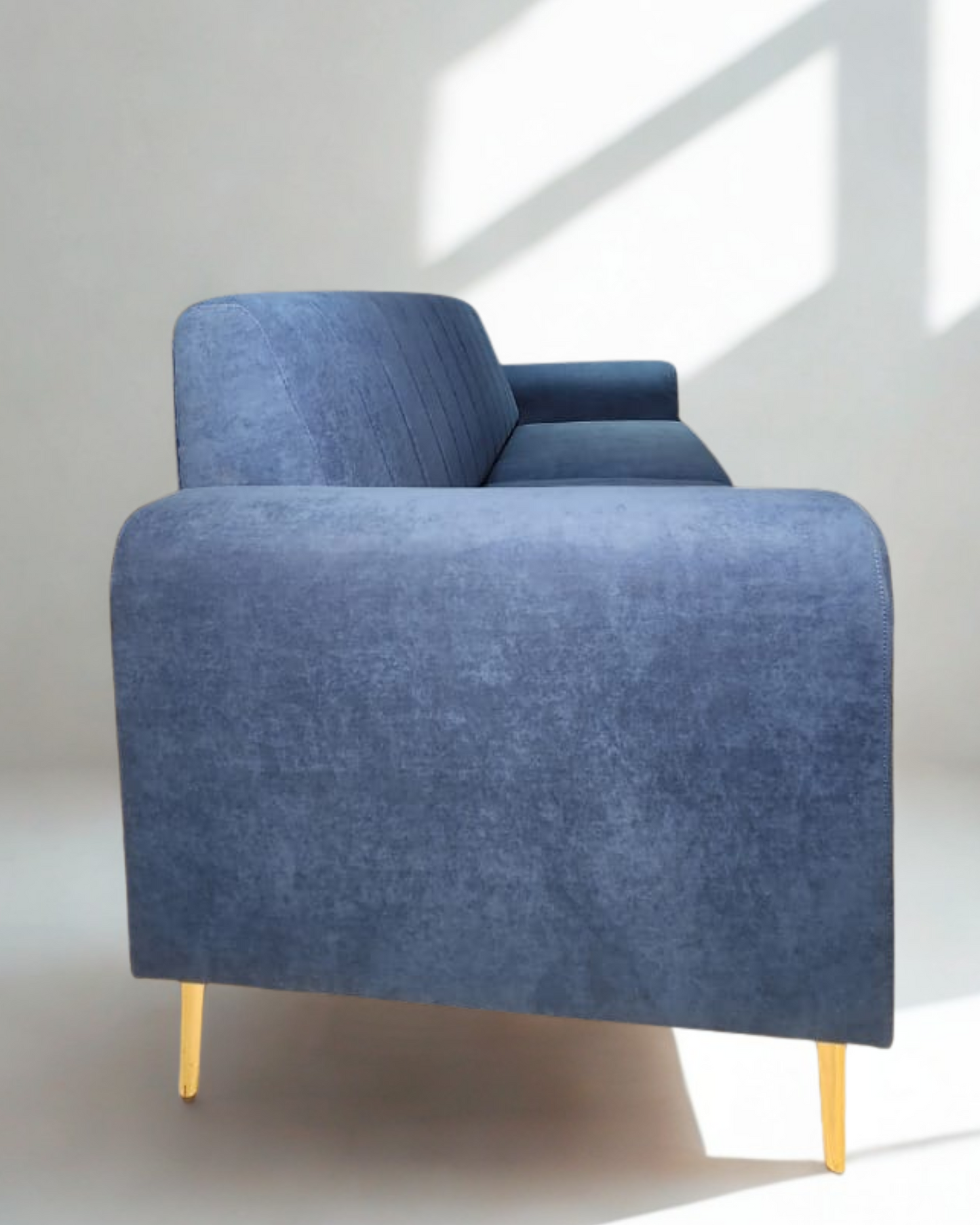 Modern 3-Seater Blue Sofa