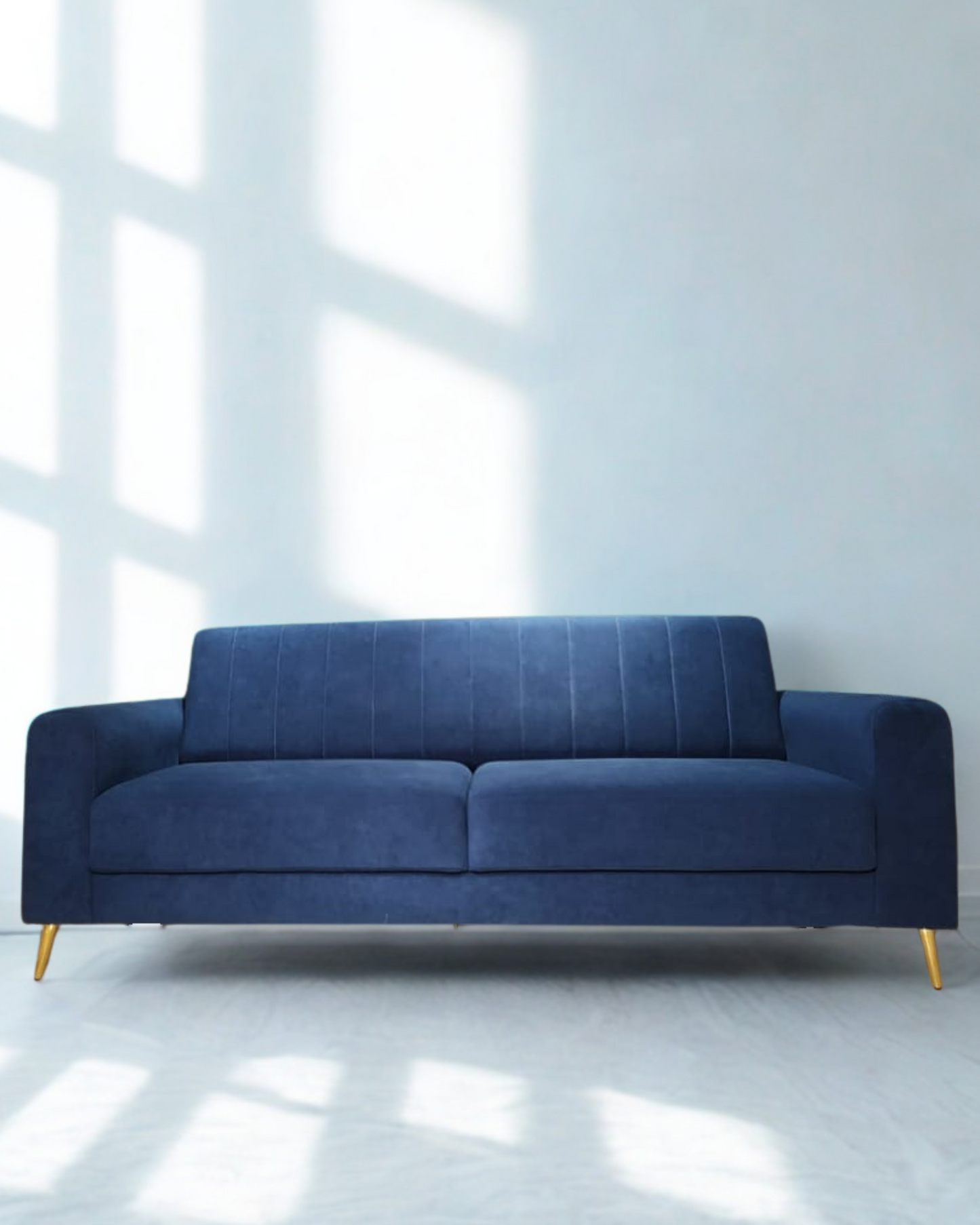 Modern 3-Seater Blue Sofa