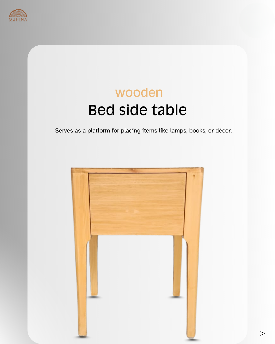 Wooden Bedside Table with Storage Drawer