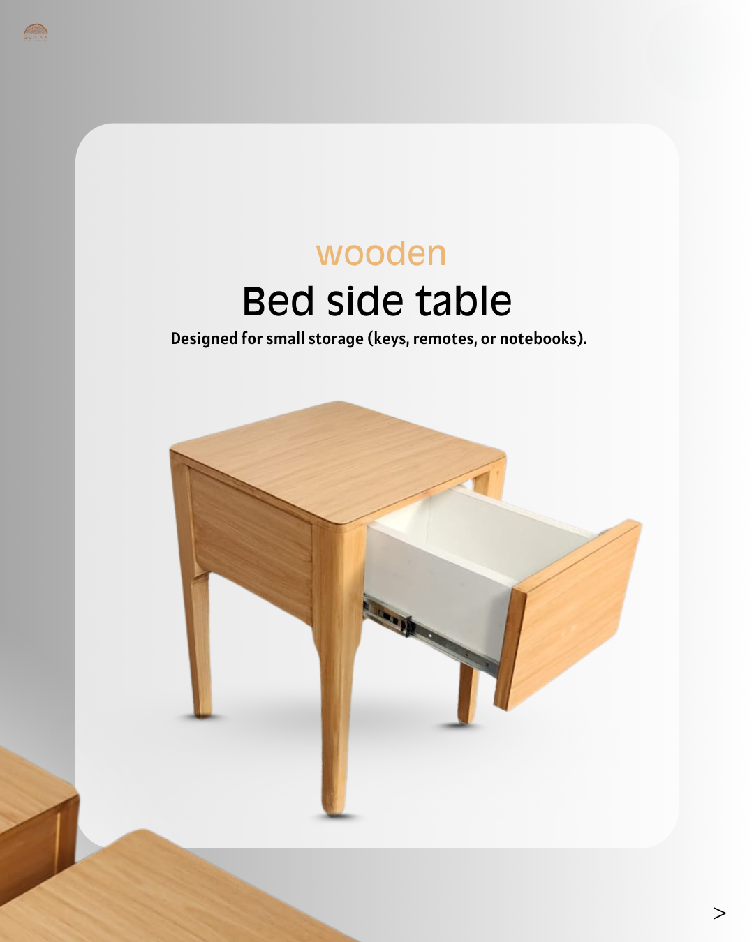 Wooden Bedside Table with Storage Drawer