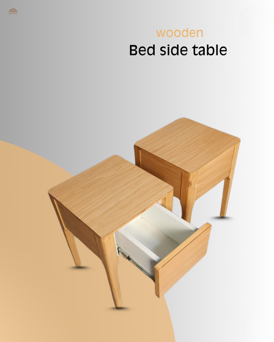 Wooden Bedside Table with Storage Drawer