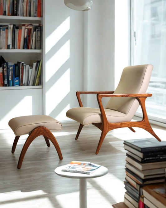 Modern Lounge Chair with Ottoman.