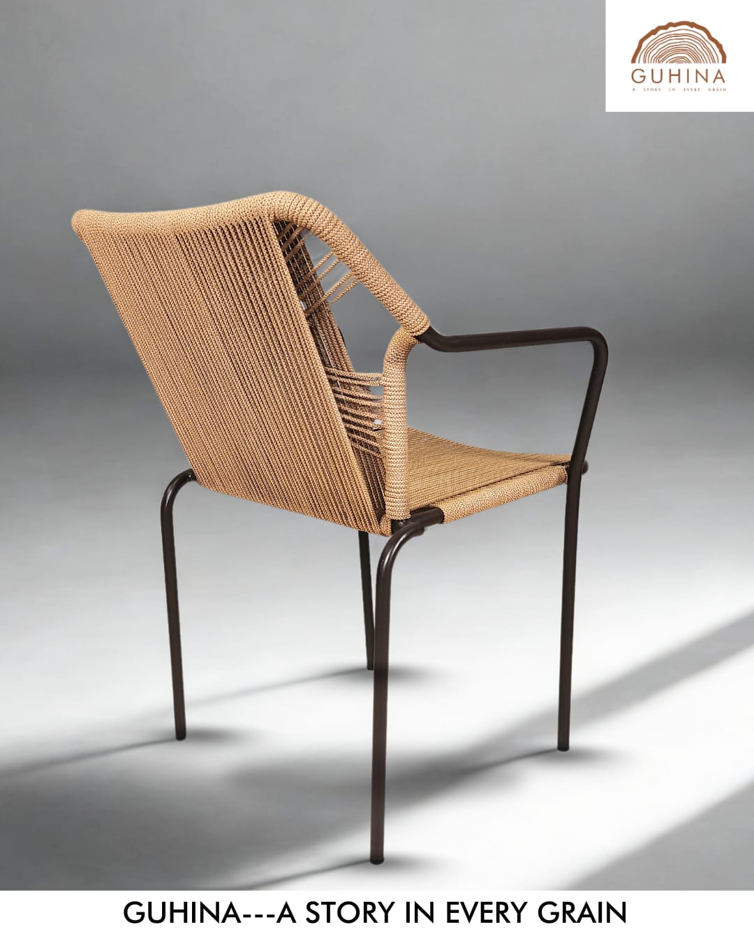 Handcrafted Rope Chair with Metal Frame