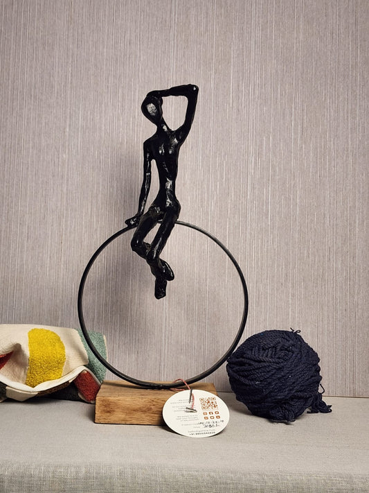 Abstract Thinking Man Figurine on Circle Frame
