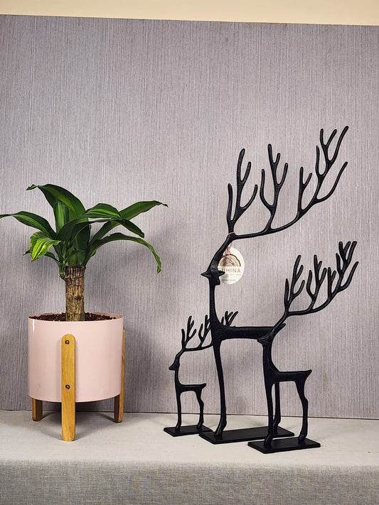 Set of Black Reindeer Figurines – Modern Home Décor