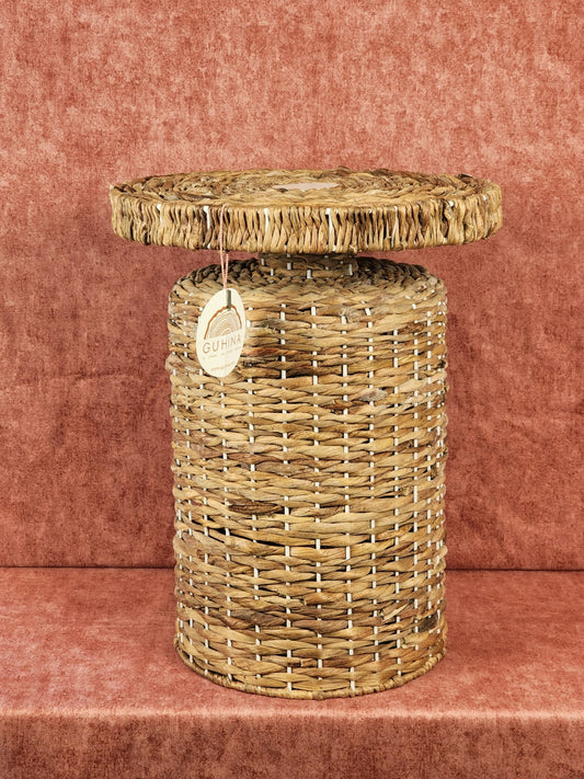 Handwoven Natural Cane &amp; Seagrass Stool