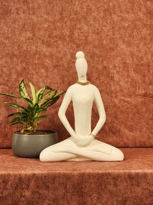 White Meditating Figurine – Spiritual Home Décor