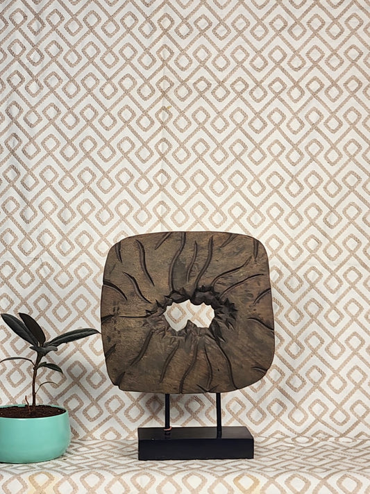 Handcrafted Wooden Sculpture on Stand