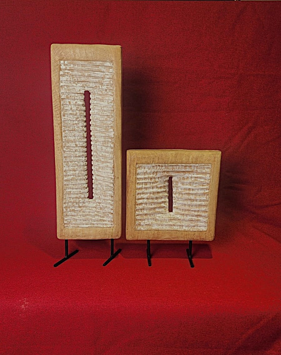 Handcrafted Wooden Abstract Art Panels