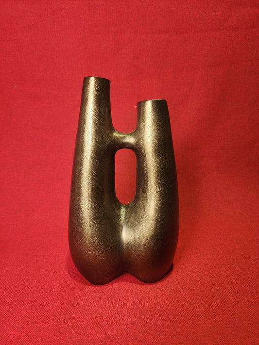 Modern Abstract Dual-Neck Metal Vase