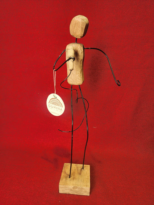 Handcrafted Wooden &amp; Iron Figurine
