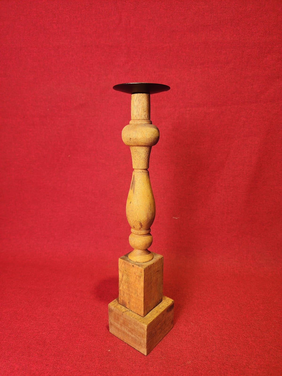 Rustic Wooden Candle Holder Set