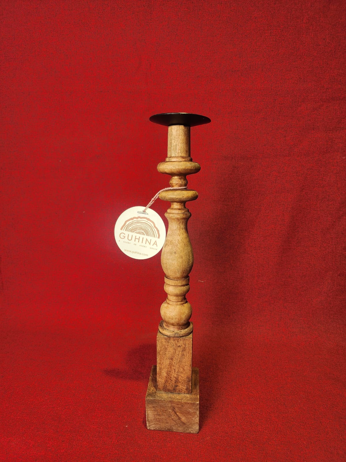 Rustic Wooden Candle Holder Set