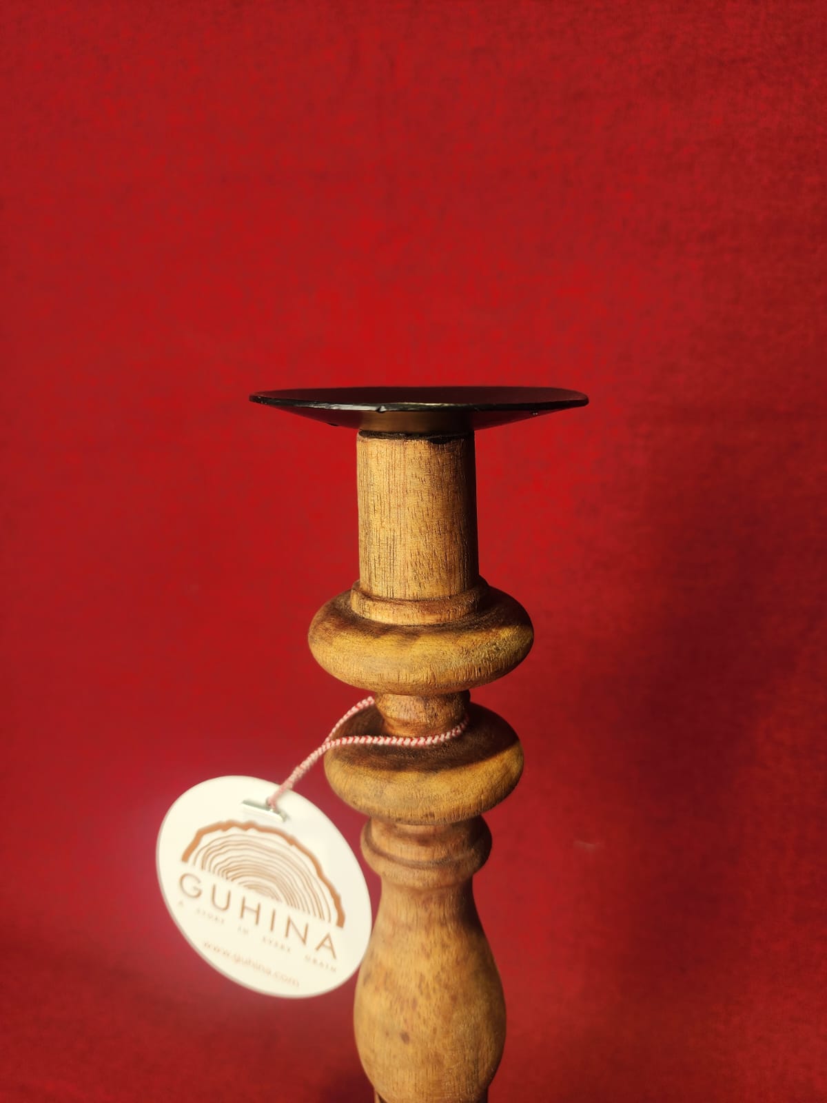 Rustic Wooden Candle Holder Set