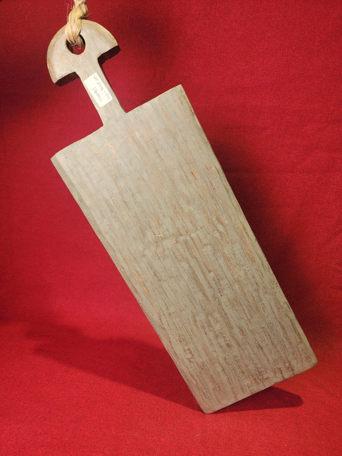 Rustic Rectangular Wooden Serving Board with Rope Handle