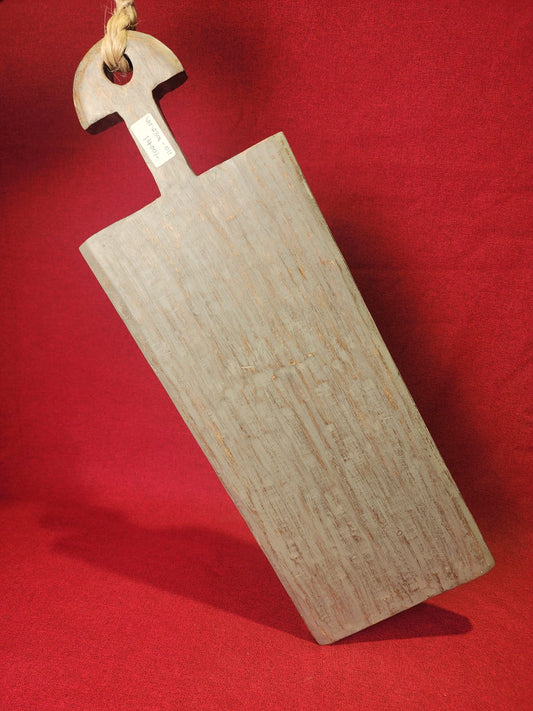 Rustic Rectangular Wooden Serving Board with Rope Handle