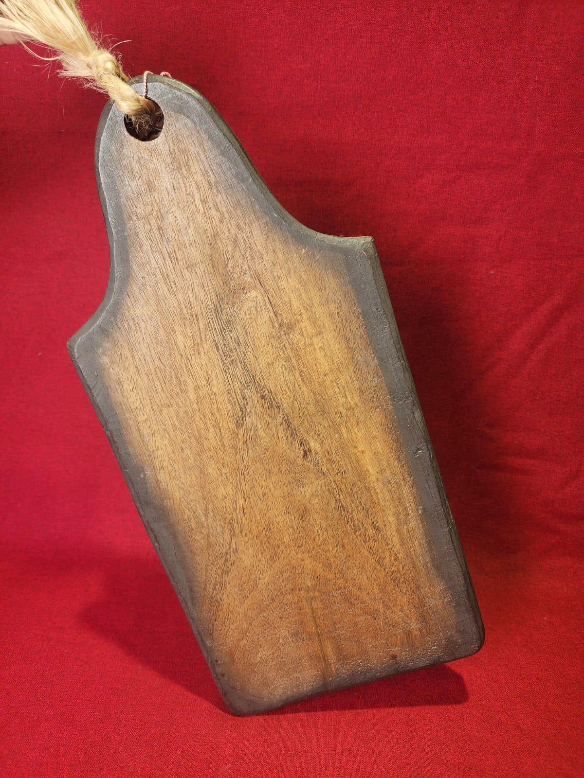 Rustic Wooden Serving Board with Dark Edged Finish &amp; Rope Handle