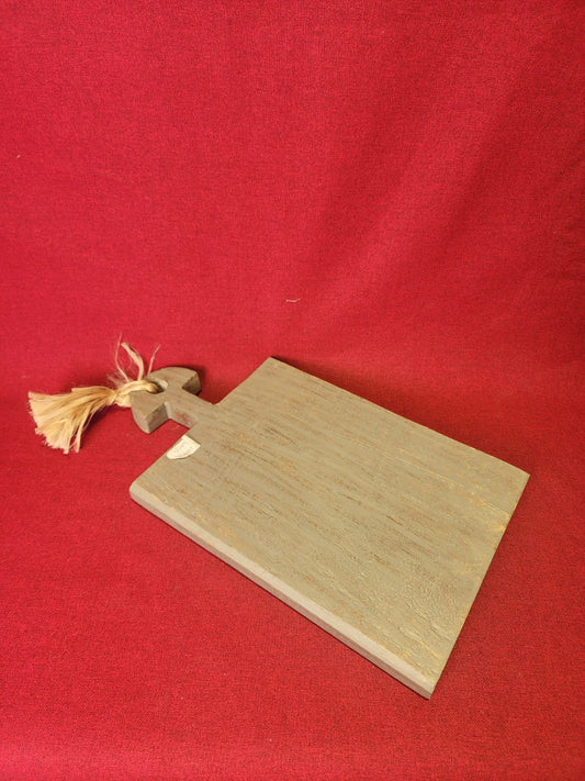 Rustic Rectangular Wooden Serving Board with Rope Handle
