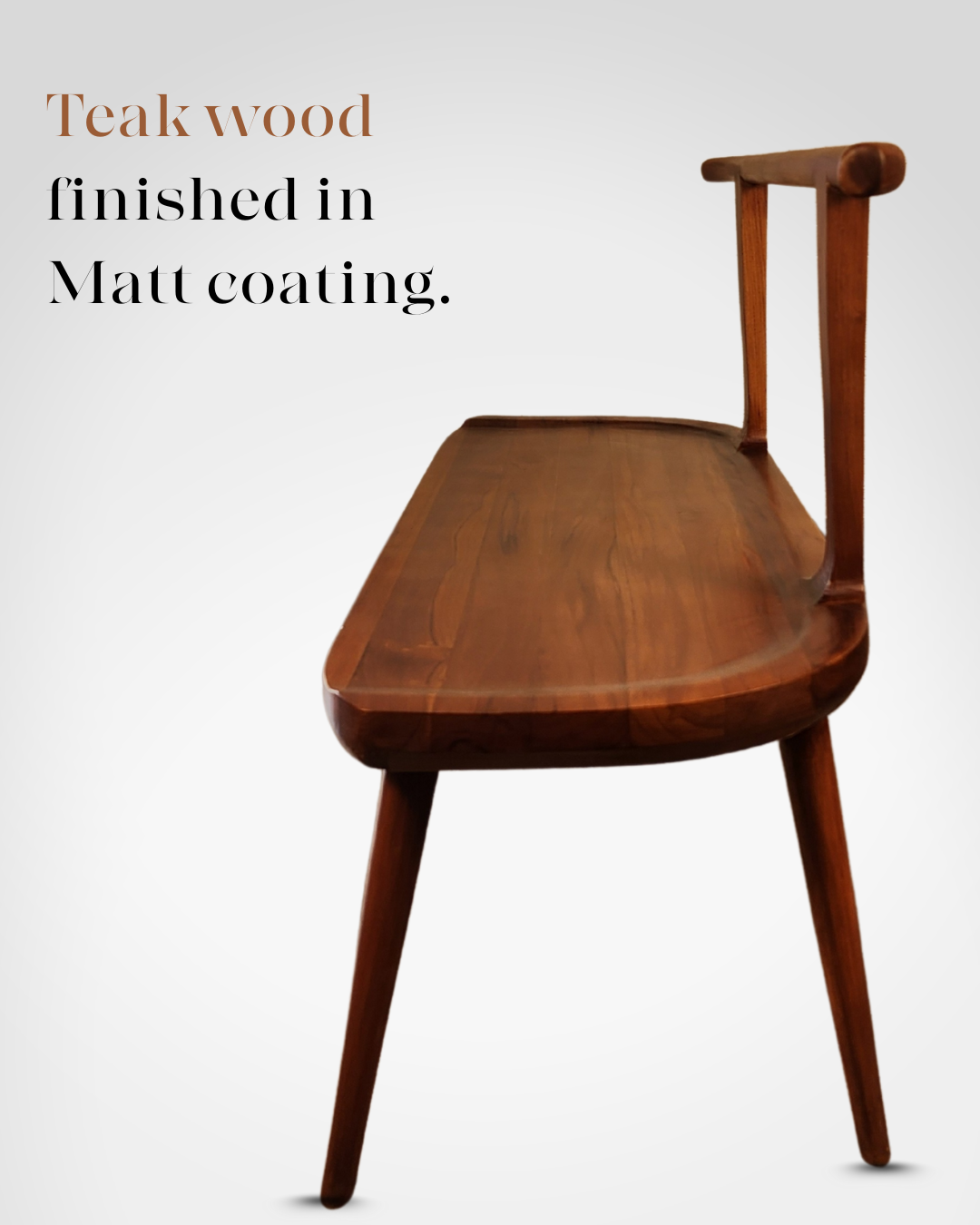 Mid-Century Modern Wooden Bench