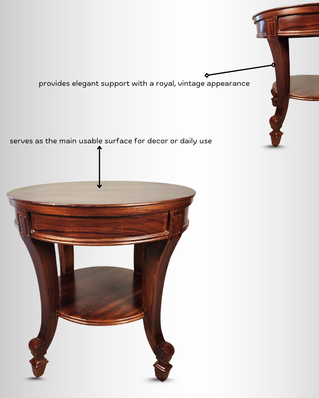 Teak Wood Round Side Table